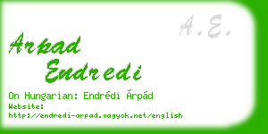 arpad endredi business card
